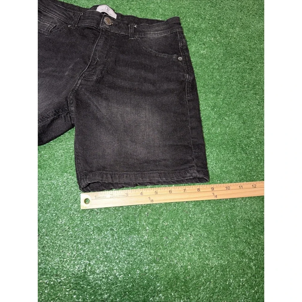 Don't Think Twice Skinny Fit Denim Shorts Washed Black Men's Size 34